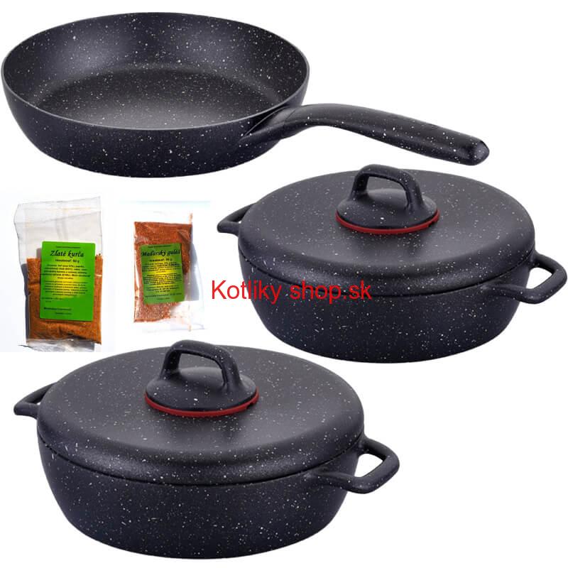 Hrniec s pokrievkou + panvica + korenie Classic Plus Volkanit