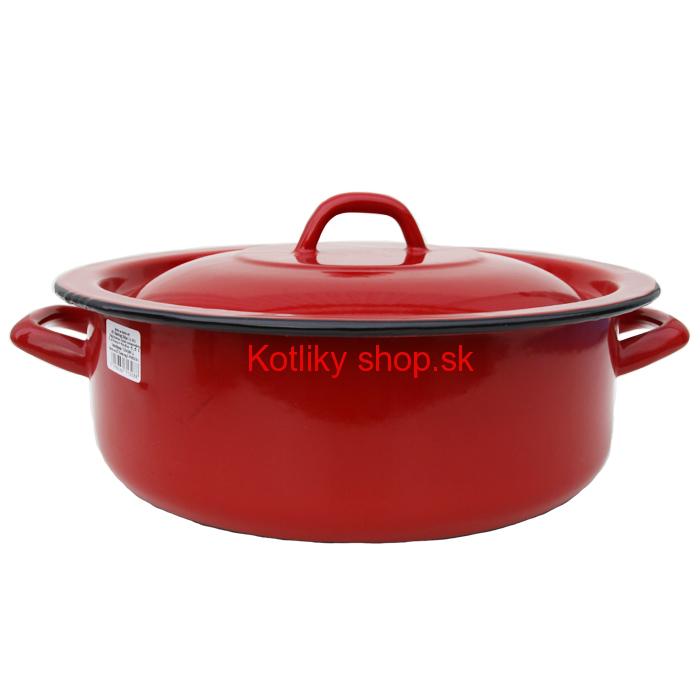 Smaltovaný červený kastról 1 L