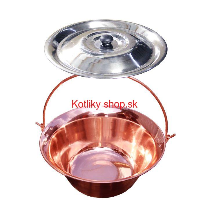 Medený kotlík 10 L + antikorová pokrievka