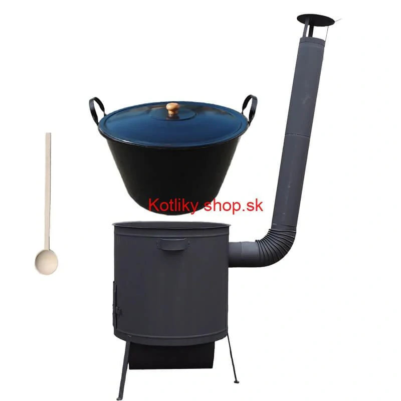 Smaltovaný kotol 60 L na zabíjačku + žiaruvzdorná kotlina 53 PLUS 600 4 MM + vareška