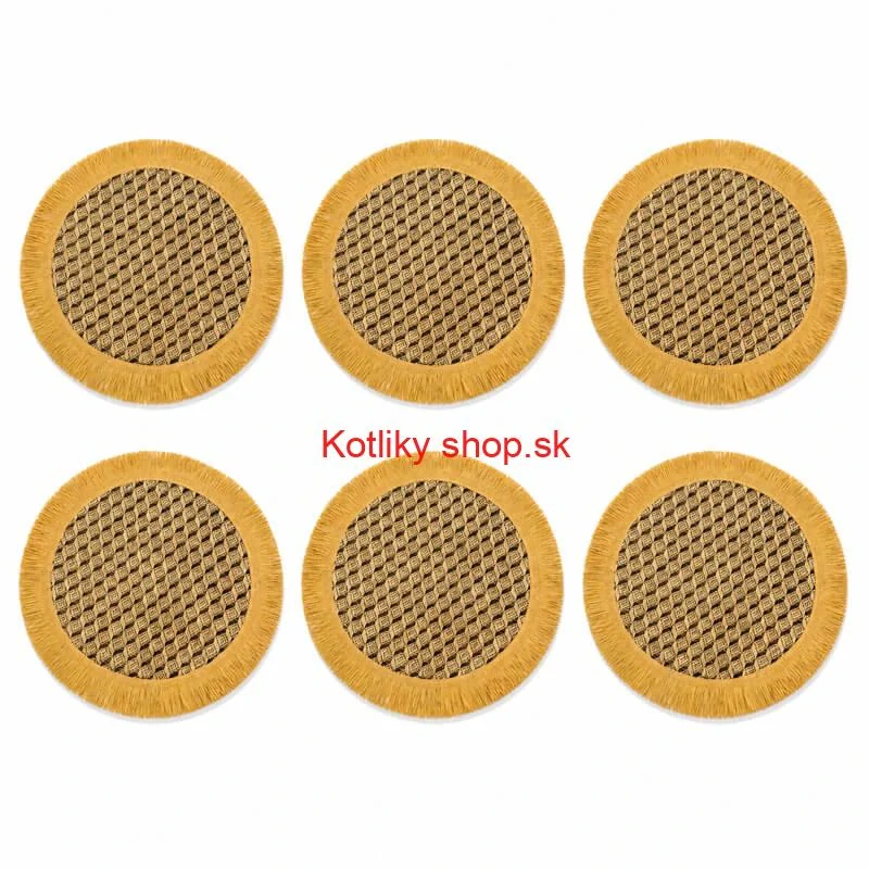 Prírodné podložky pod tanier so strapcami 37 cm, 6 ks