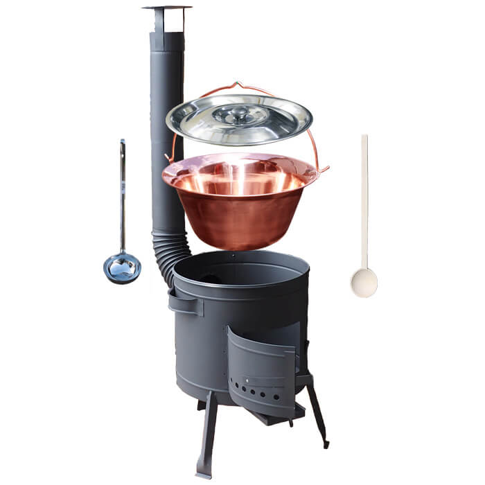 Kotlíkový gulášový set 36 PLUS 600 + medený kotlík 14 L (1,2 mm)