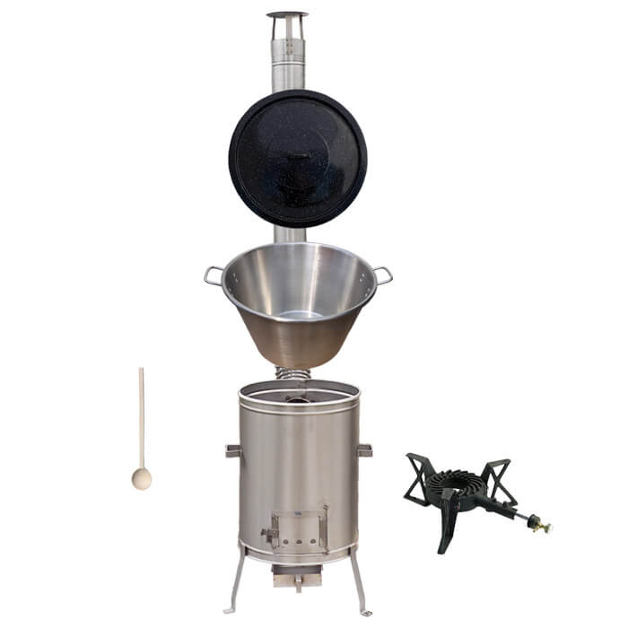 Nerezový kotol 40 L (1,2 mm) + nerezová kotlina 45 cm + horák LUX