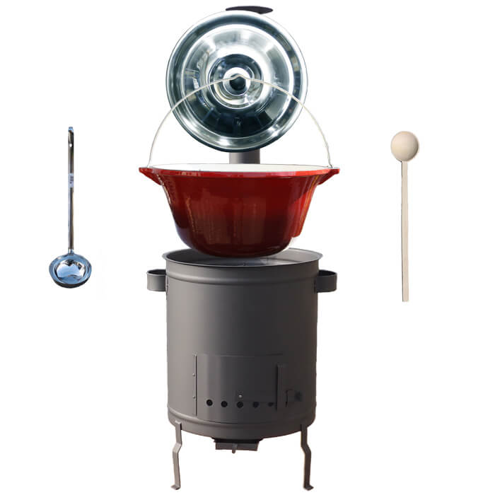 Liatinový kotlík 16 L + hrubostenná (1,5 mm) žiaruvzdorná kotlina 36 PLUS 600