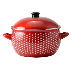 Smaltovaný hrniec 3,8 l červený 18 cm (bodkovaný)