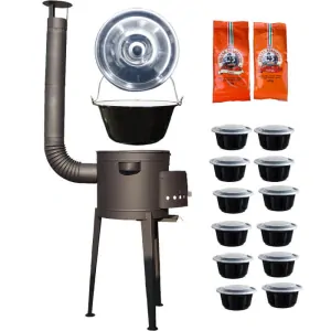 Smaltovaný kotlík 22 L (1,2 mm) + vysoká žiaruvzdorná  kotlina 42 cm PLUS 600 + misky 12 ks + 2 x korenie na guláš 100 g