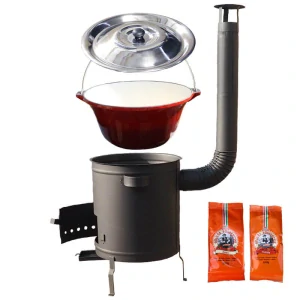 Liatinový kotlík so smaltovanou úpravou 22 L + žiaruvzdorná kotlina 42 cm (1,5 mm) STRONG + paprikové korenie na guláš - MIX 100 g