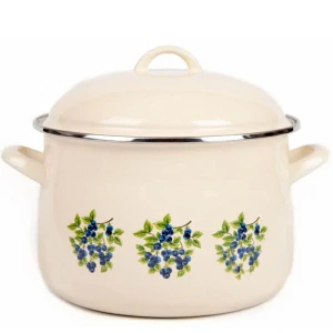 Smaltovaný hrniec s kvetinovým vzorom – Trnky 4 l + pokrievka