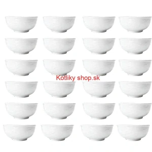 Set 24 ks: Prémiové biele misky s kamennou štruktúrou (750 ml)