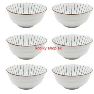 Sada 6 ks veľkých keramických misiek na guláš a polievky, 1 liter