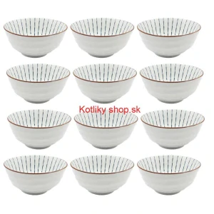 Sada 12 ks veľkých keramických misiek na guláš a polievky, 1 liter