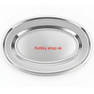 Nerezový oválny podnos (40,5cm) – Odolná servírovacia tácka na mäso aj koláče