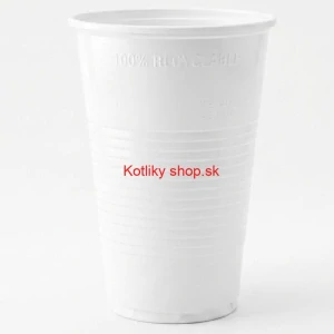 Jednorazový plastový biely pohár na studený nápoj 300 ml – 12 ks