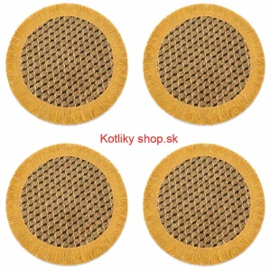 Prírodné podložky pod tanier so strapcami 37 cm, 4 ks