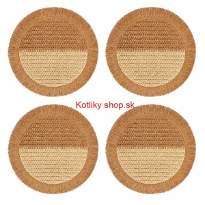 Prírodné podložky pod tanier so strapcami 37 cm, 4 ks