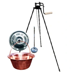 Medený kotlík 20 L (1,2 mm) + pokrievka + stojan s kladkou VAR