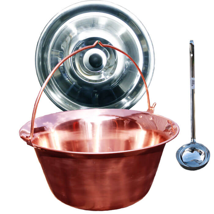 Medený kotlík 20 L (1,2 mm) + antikorová pokrievka