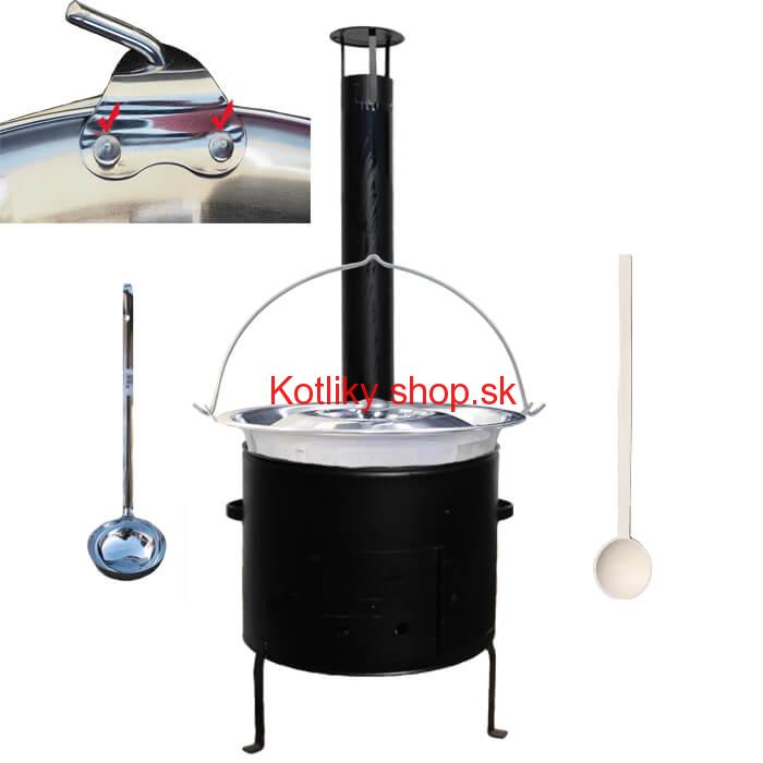 Smaltovaný kotlíkový set 36 cm + zosilnený nerezový kotlík 15 L