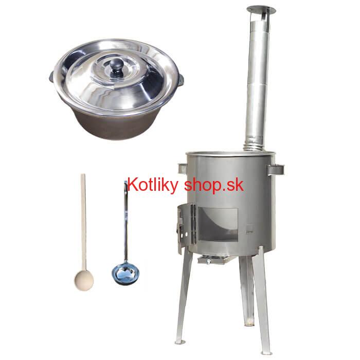 Liatinový kotlík 16 L (1 cm) + nerezová kotlina 36 cm LUXUS