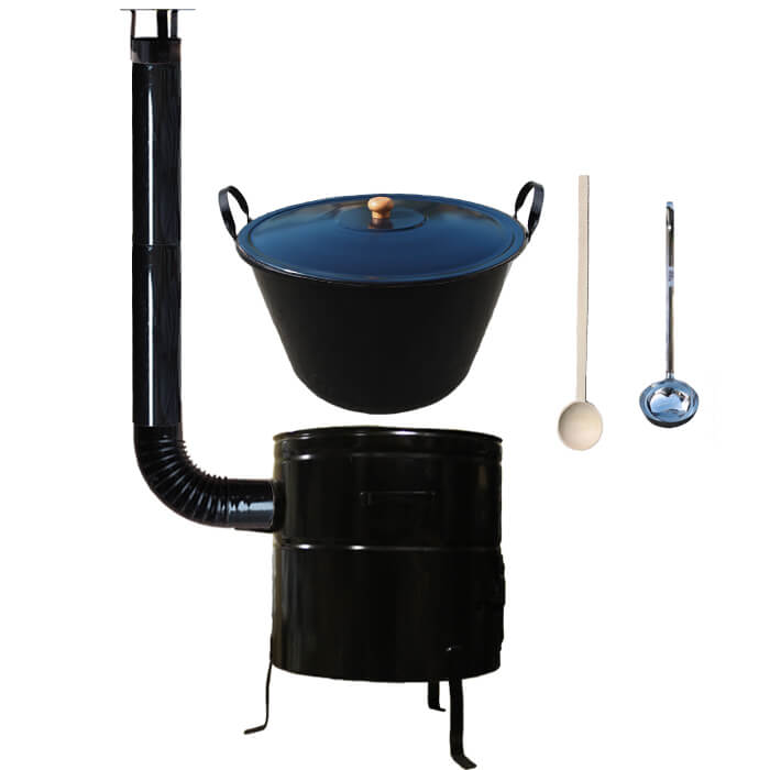 Smaltovaný kotol 80 L + kovová kotlina 58 cm BIG PARTY