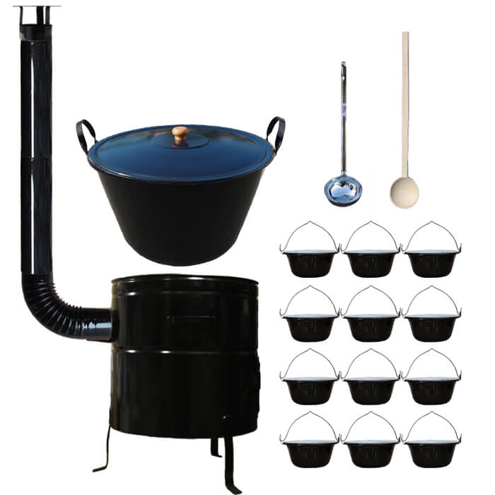Smaltovaný kotol 70 L + servírovacie kotlíky (12 ks) BIG PARTY