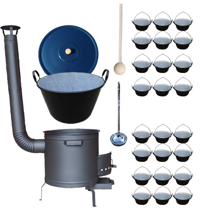 Smaltovaný kotol 80 L + servírovacie kotlíky (24 ks) PLUS 600 