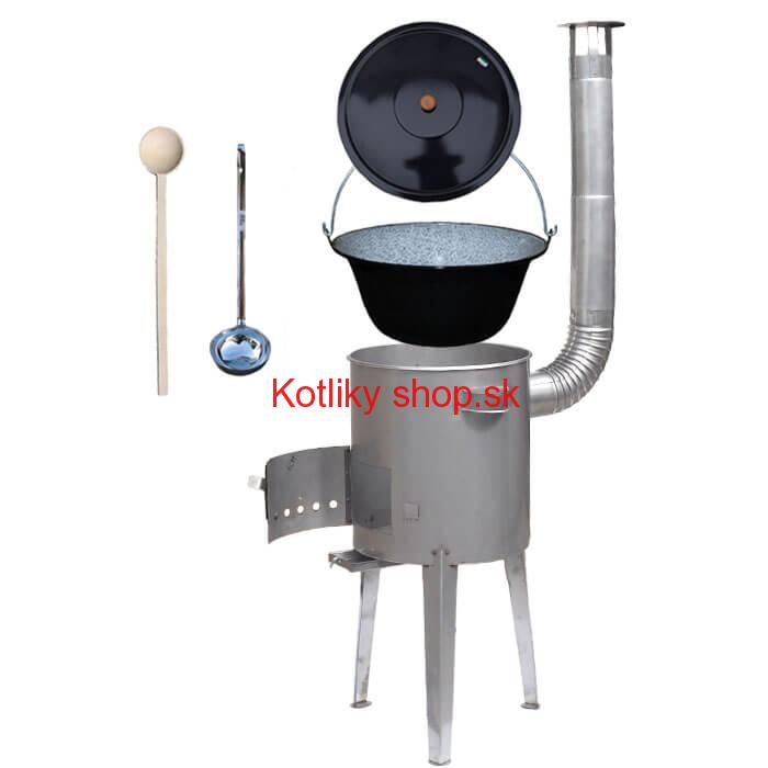 Smaltovaný kotlík 30 L (1,2 mm) + nerezová kotlina 45 cm LUXUS