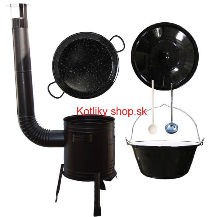 Paella smaltovaná panvica 46 cm so smaltovaným kotlíkom 20 L (1,2 mm) a kotlinou