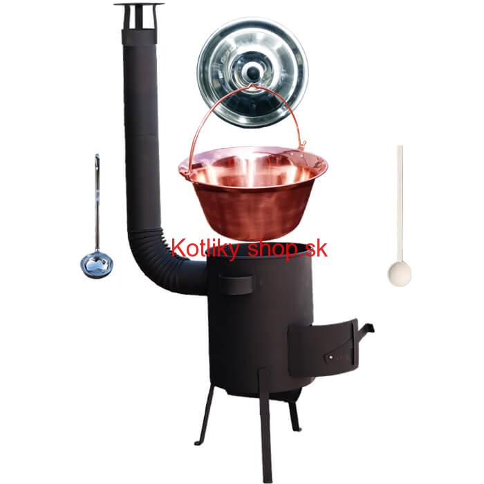 Medený kotlík 20 L (1,2 mm) + žiaruvzdorná kotlina 42 PLUS 600 4 MM