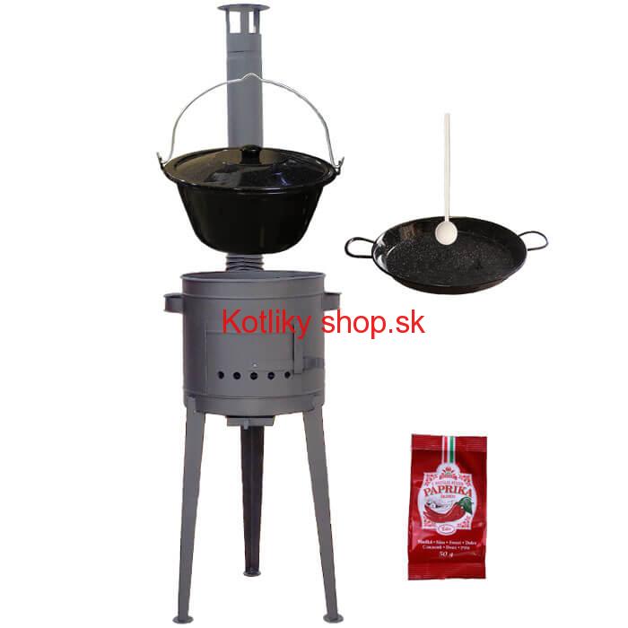 Smaltovaný kotlík 13 L + Paella smaltovaná panvica + vysoká žiaruvzdorná kotlina 36 cm PLUS 600
