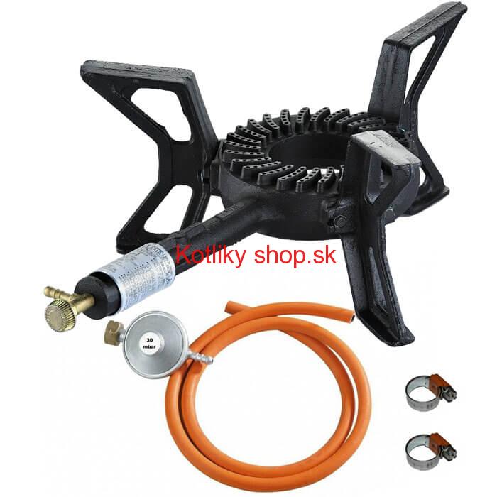 Liatinový plynový varič 8,8 kW 3P Ghisa + pripojovacie príslušenstvo