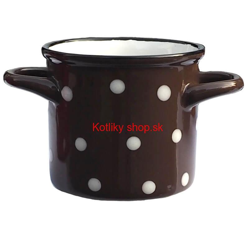 Keramický hrnček na polievku – hnedý DECOR
