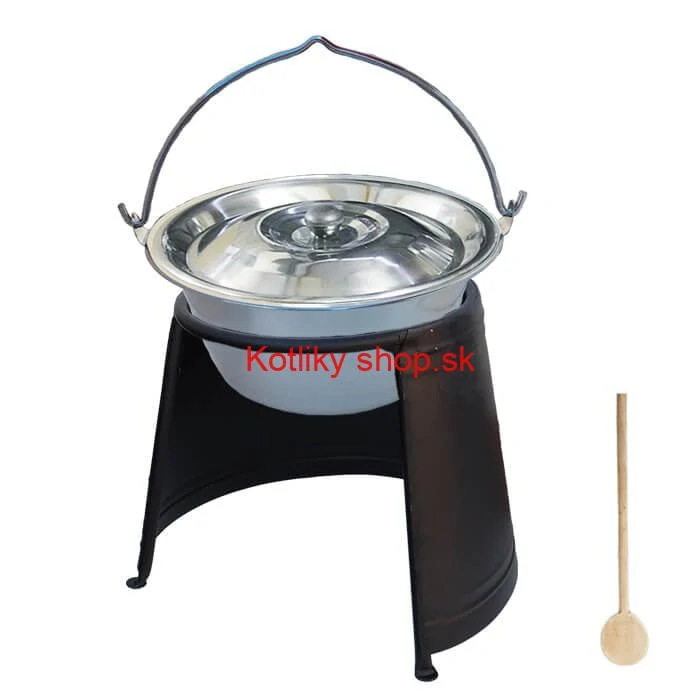 Nerezový kotlík 10 L (0,8 mm) + pokrievka + chránič plameňa