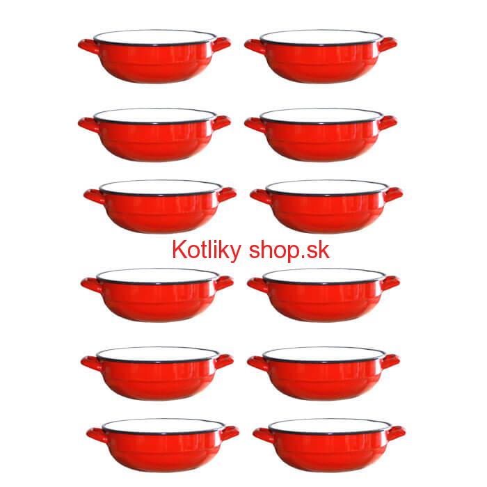 Súprava smaltovaných selských misiek 14 cm 12 ks