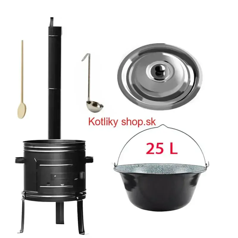 Smaltovaný kotlík 25 L + kovová kotlina 42 KOV
