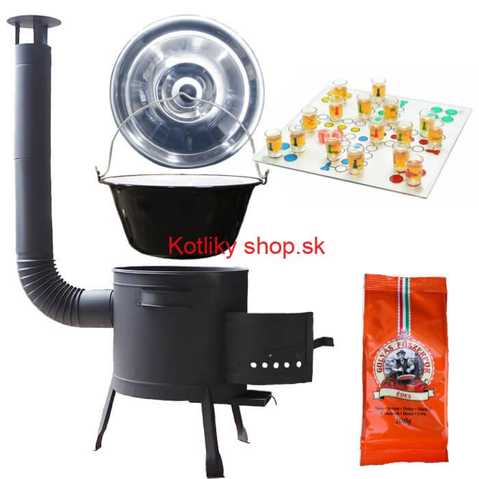 Smaltovaný kotlík 20 L (1,2 mm) + korenie + človeče pi už + nízka žiaruvzdorná kotlina 42 PLUS 600