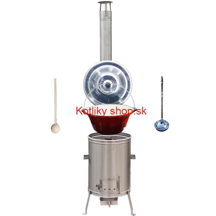 Liatinový kotlík so smaltovanou úpravou 10,8 L + Nerezová kotlina 33 LUX