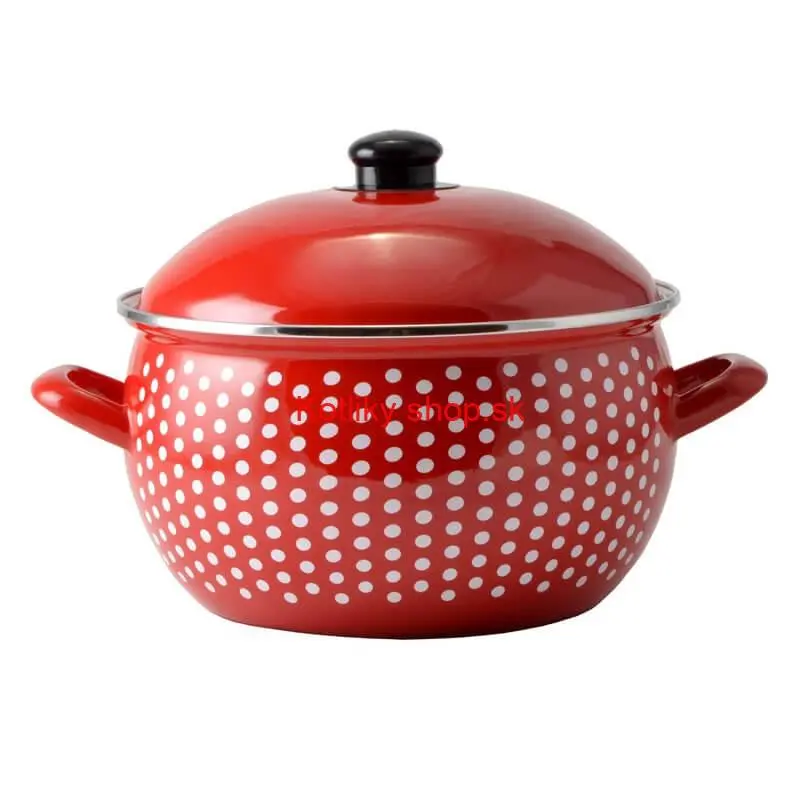 Smaltovaný hrniec 3,8 l červený 18 cm (bodkovaný)