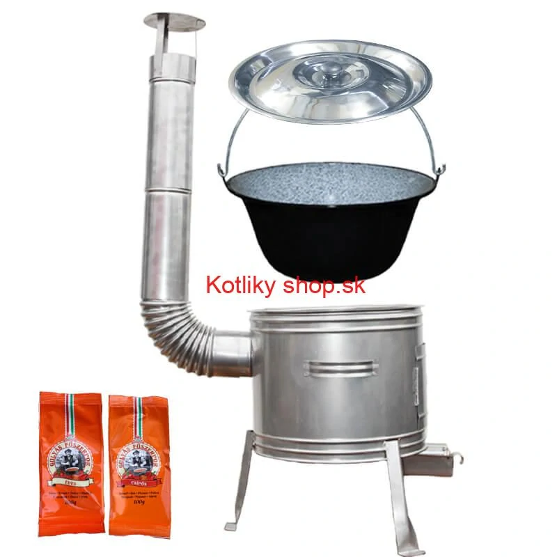 Smaltovaný kotlík 25 L + Nerezová kotlina 42 INOX + paprikové korenie na guláš - MIX 100 g