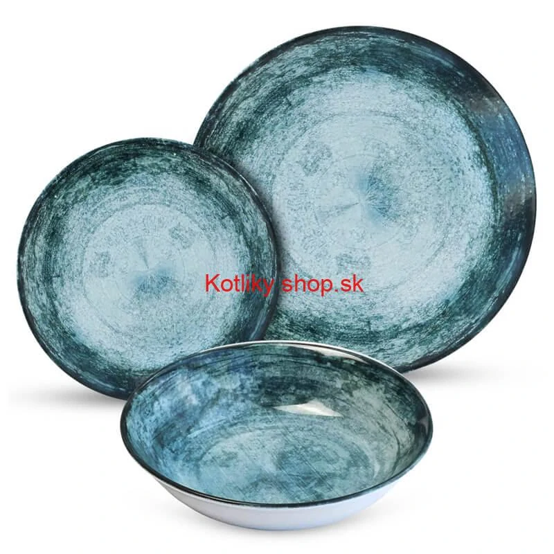 Súprava keramických tanierov 18 ks BLUE