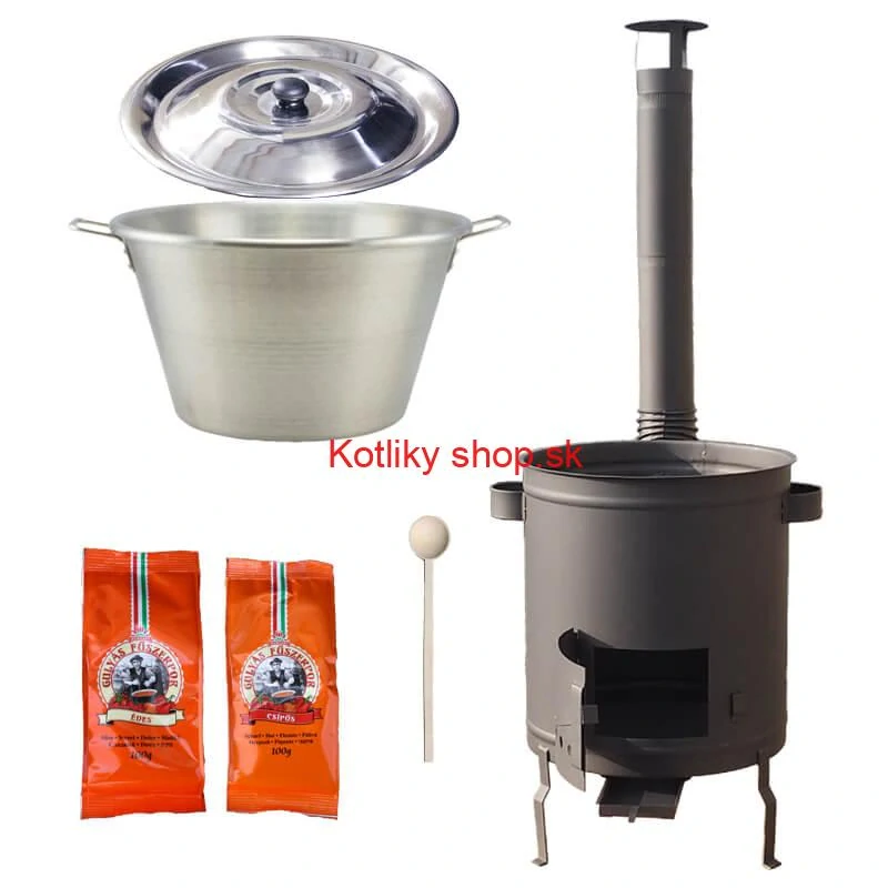 Nerezový kotol 40 L + Hrubostenná kotlina 45 cm (1,5 mm) STRONG Plus 600 + paprikové korenie na guláš