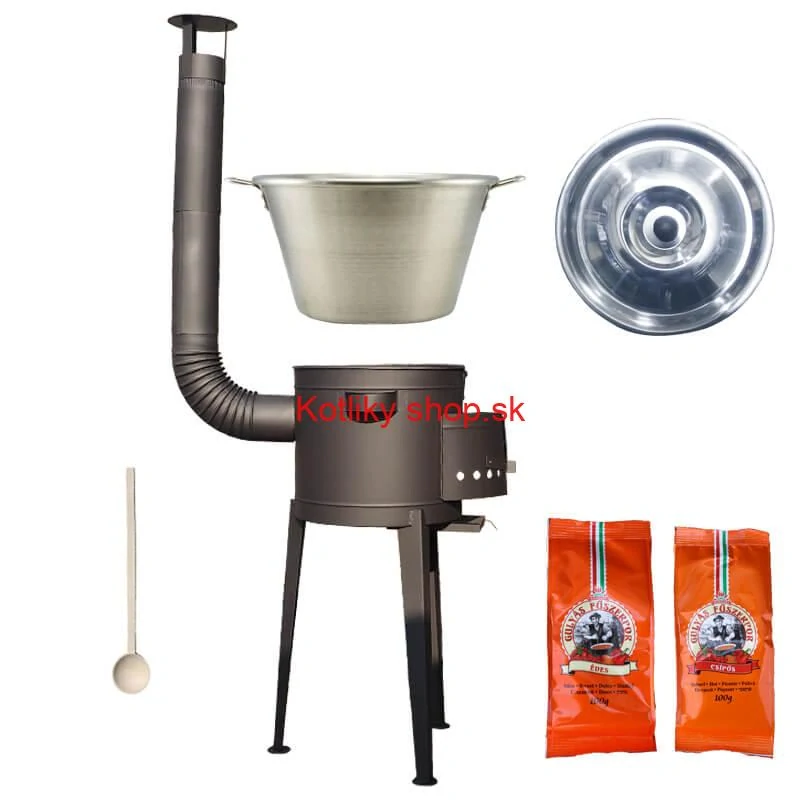 Nerezový kotol 40 L + vysoká kotlina 47 cm (2,0 mm) HODO Plus 600 + paprikové korenie na guláš