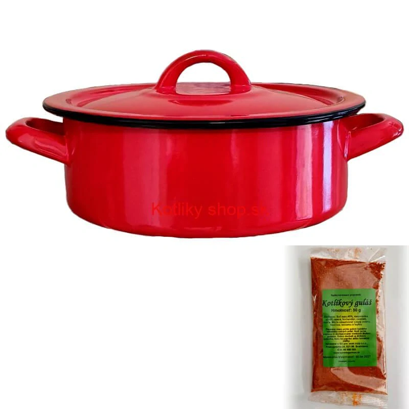 Smaltovaný kastról s pokrievkou COMBI 3,75 l + korenie na kotlíkový guláš 50 g