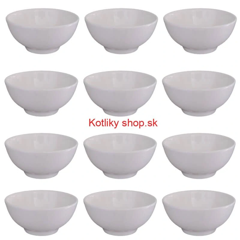 Keramické misky na servírovanie gulášu 15 cm 12 ks biele