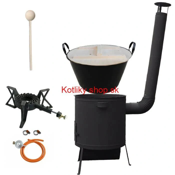 Zabíjačkový smaltovaný kotol 100 L, žiaruvzdorná kotlina 42 PLUS 600 4 MM, horák 7 kW + varecha