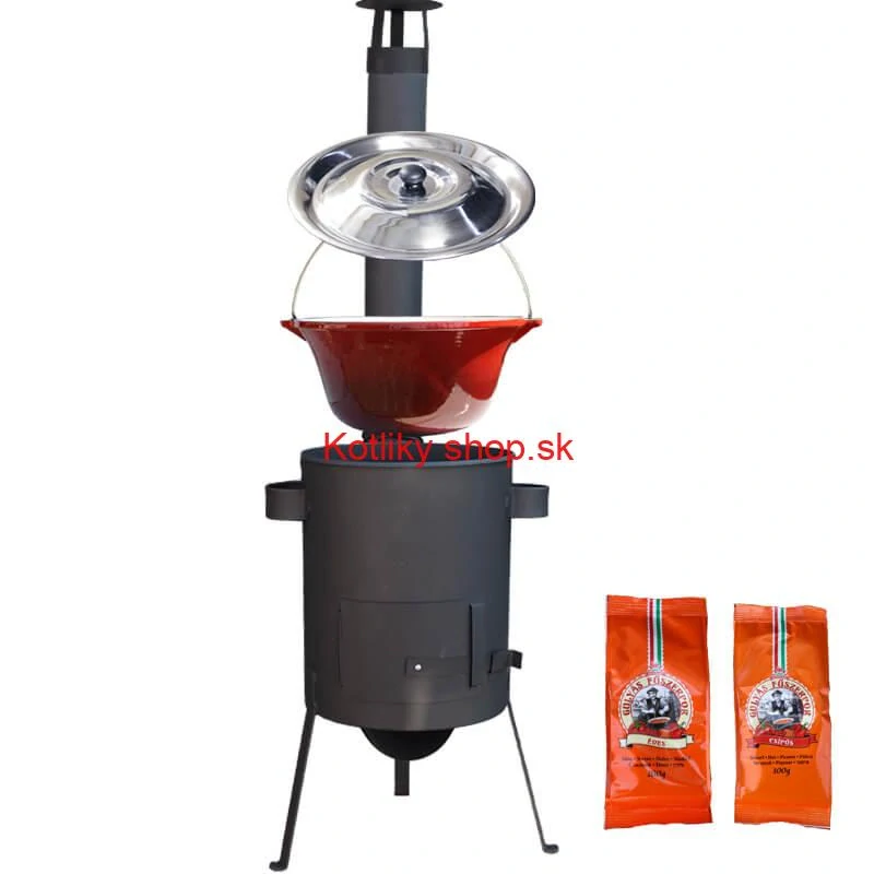 Liatinový kotlík so smaltovanou úpravou 22 L + žiaruvzdorná kotlina 42 PLUS 600 4 MM + paprikové korenie na guláš - MIX 100 g