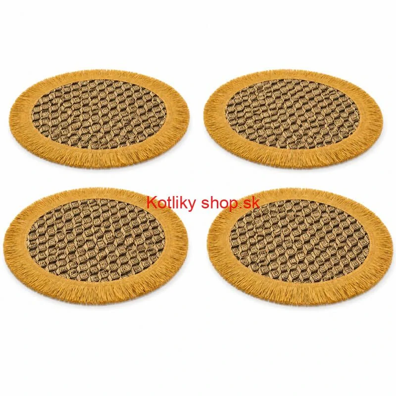 Prírodné podložky pod tanier so strapcami 37 cm, 4 ks