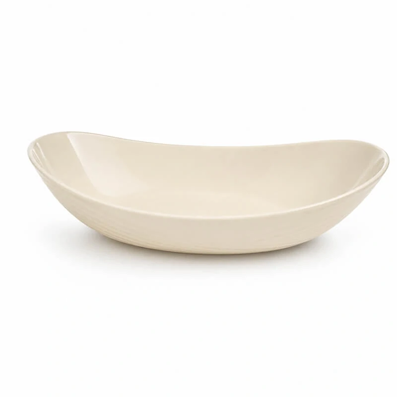 Plastová servírovacia miska loďka 28,5 cm – smotanová