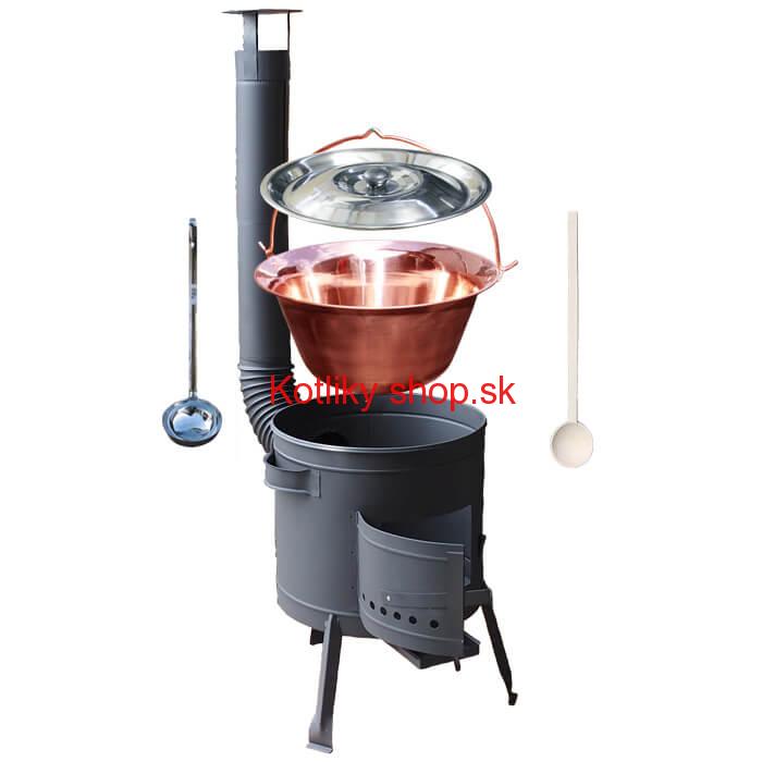 Kotlíkový gulášový set 36 PLUS 600 + medený kotlík 14 L (1,2 mm)