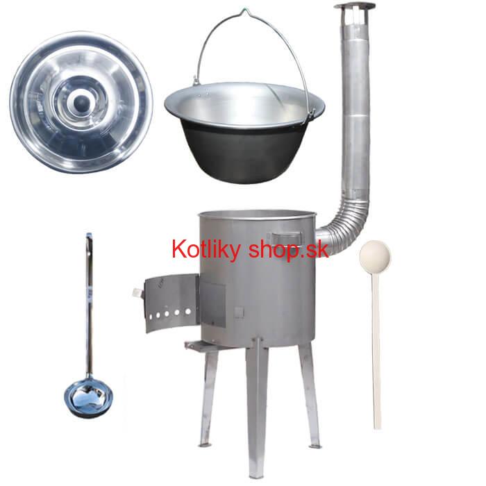 Nerezový kotlík 15 L (1,5 mm) + nerezová kotlina 36 cm LUXUS